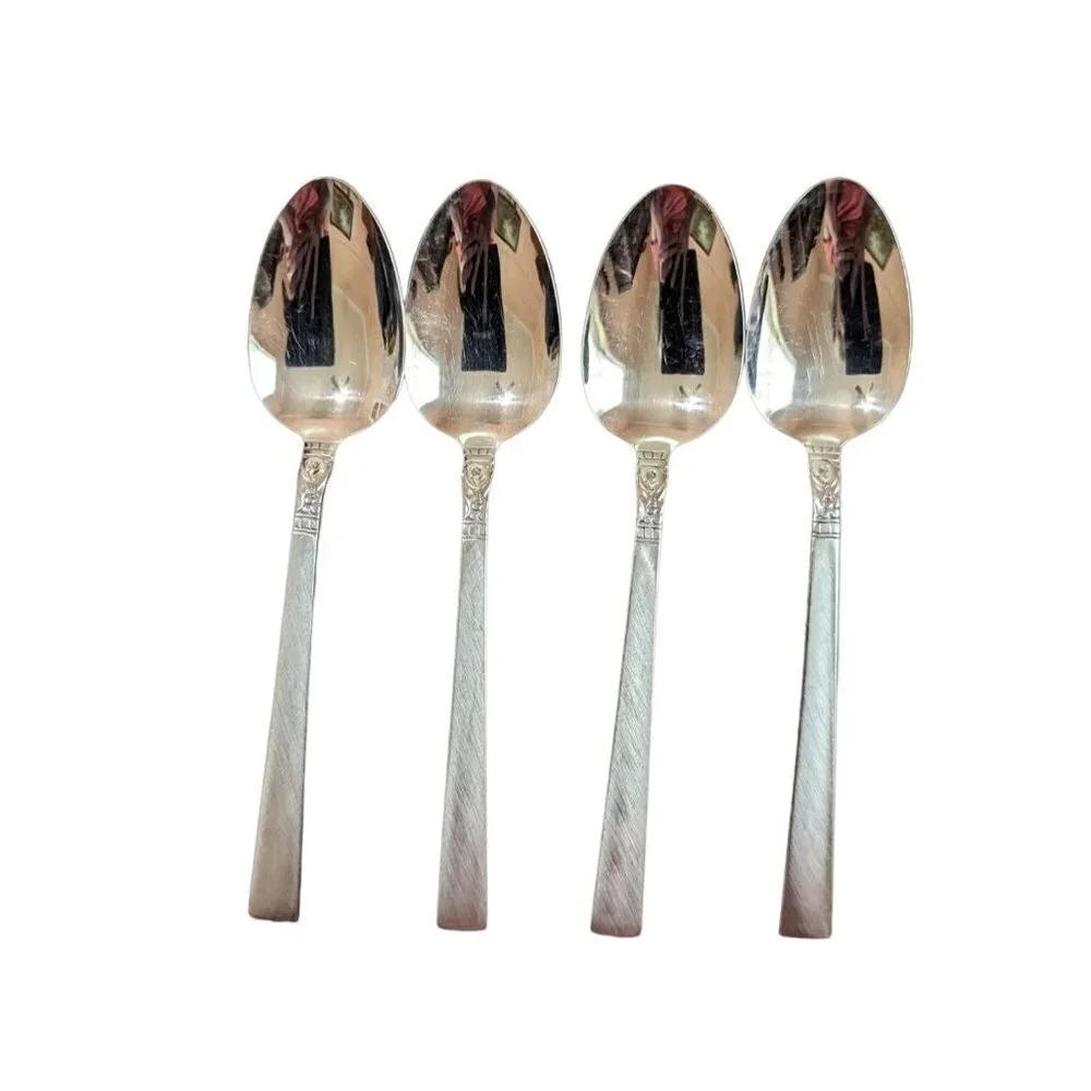 Oneida ‎ Northland (Stainless, WM Dalton oval soup spoon set of 4 7 1/4 in